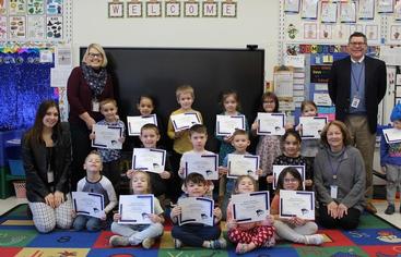 Kindergarten Class receives Board President's Commendation